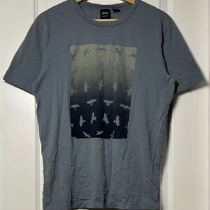Boss by Hugo Boss Gray Bird Graphic Print Short Sleeve Crew Neck T-Shirt